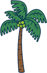 AEIOU coconut tree