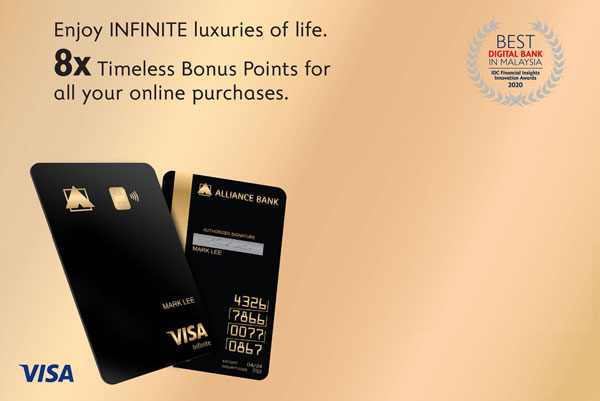 8x Timeless Bonus Points Alliance Bank Visa Infinite Card Alliance Bank Malaysia