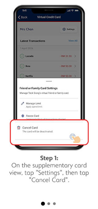 Cancel Supplementary Card