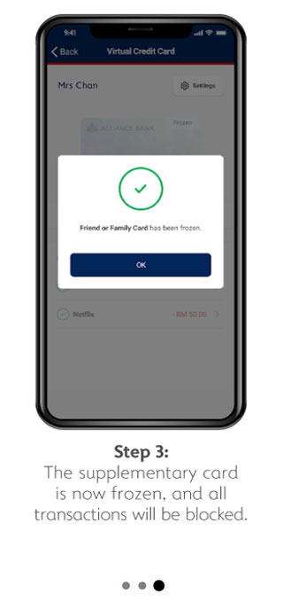 Freeze Supplementary Card
