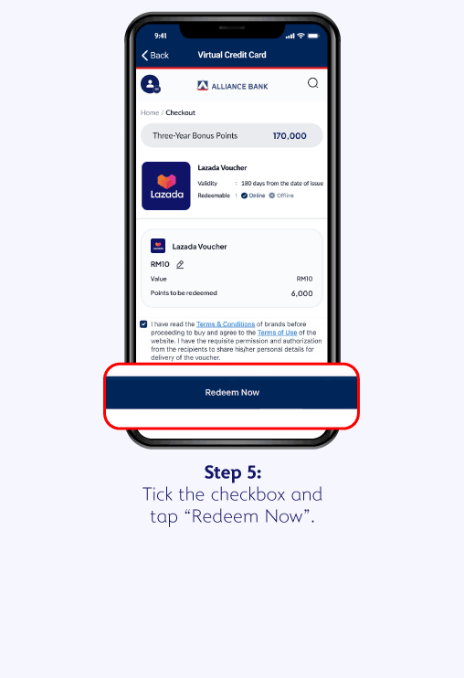 How to make a Redemption - Step 5