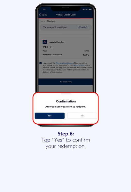 How to make a Redemption - Step 6