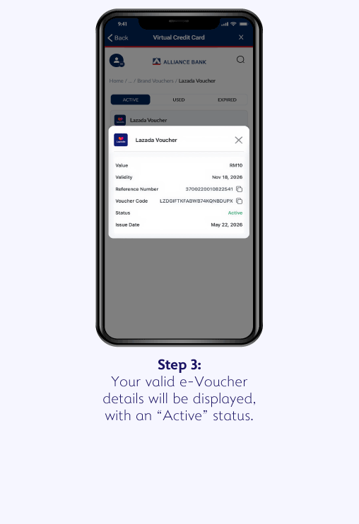 How to view details and status of e-Voucher - Step 3
