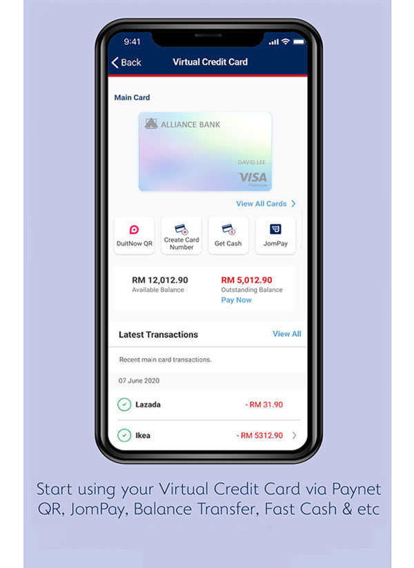 Visa Virtual Credit Card - allianceonline