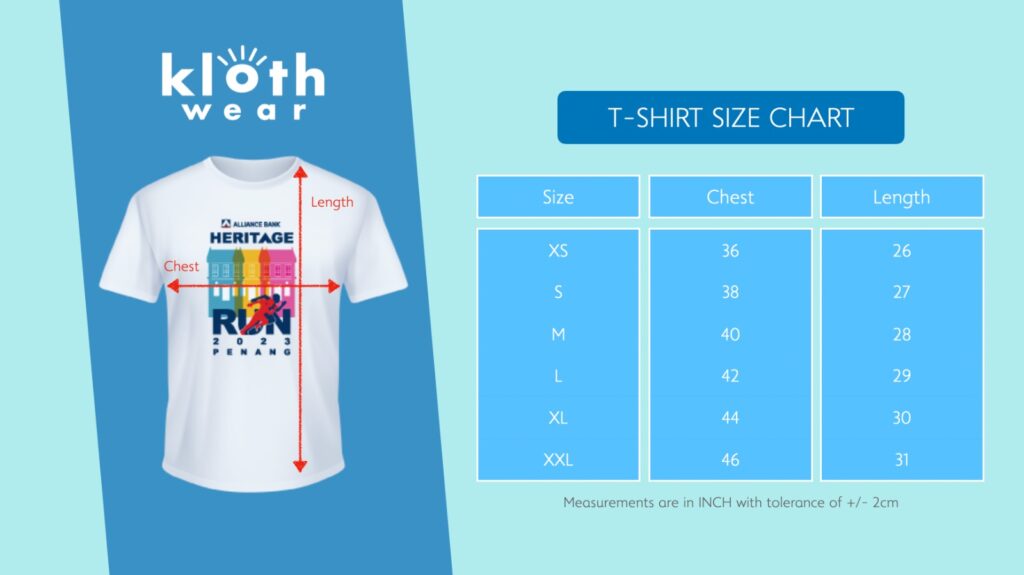 T-shirt size chart