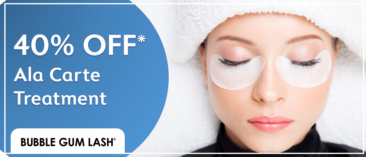 Get 40% OFF* ala carte treatment at Bubble Gum Lash with Alliance Bank Credit Card