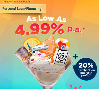 Alliance Personal Loan/ Financing with interest/profits rate as low as 3.99% p.a.*