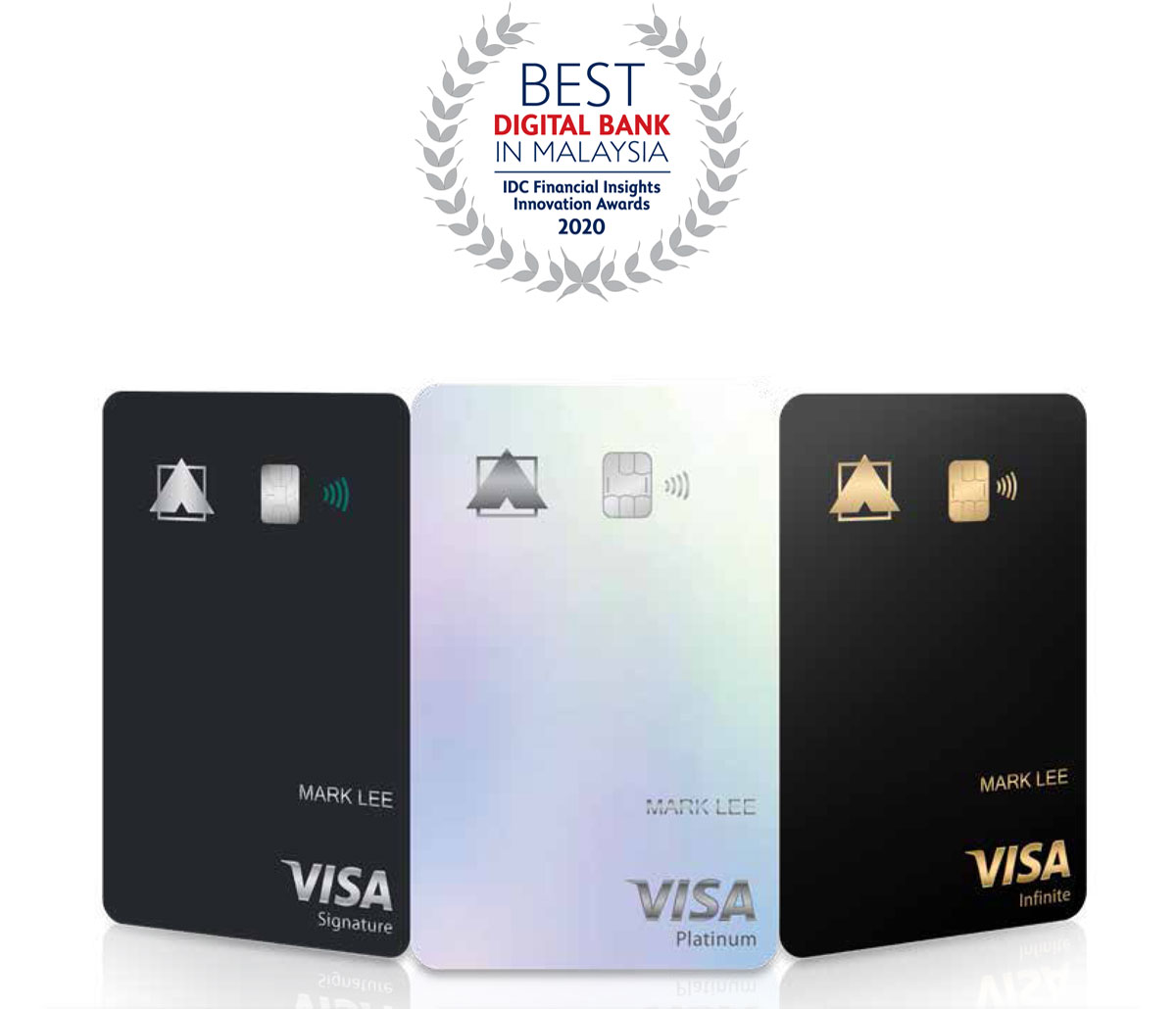 Three Credit Cards - Signature, Platinum and Infinite