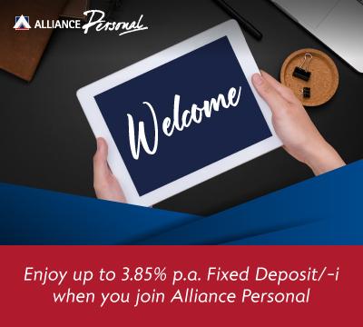 Enjoy up to 3.85% p.a. Fixed Deposit/-i when you join Alliance Personal