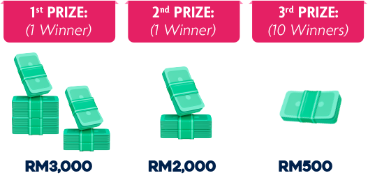 Stand a chance to win the monthly prize of RM30,000