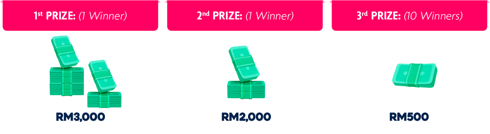 Stand a chance to win the monthly prize of RM30,000