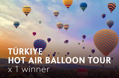 Stand a chance to win the 3rd prize to Turkiye Hot Air Balloon Tour x 1 winner
