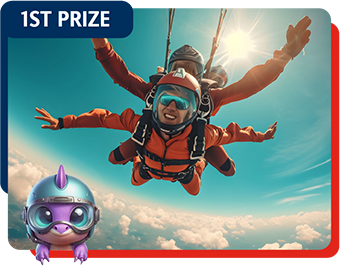 Stand a chance to win your grand prize to get skydiving experience for 2 in Italy or Spain x1 winner