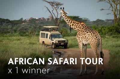 Stand a chance to win the 2nd prize to African Safari x 1 winner