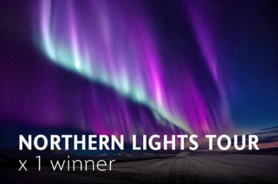 Stand a chance to win your grand prize to Northern Light Tour x 1 winner