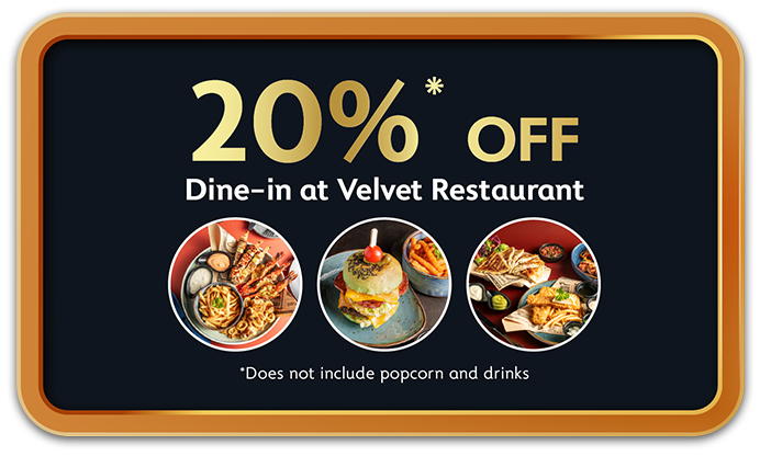 20% OFF Dine-in at Velvet Restaurant & Bar