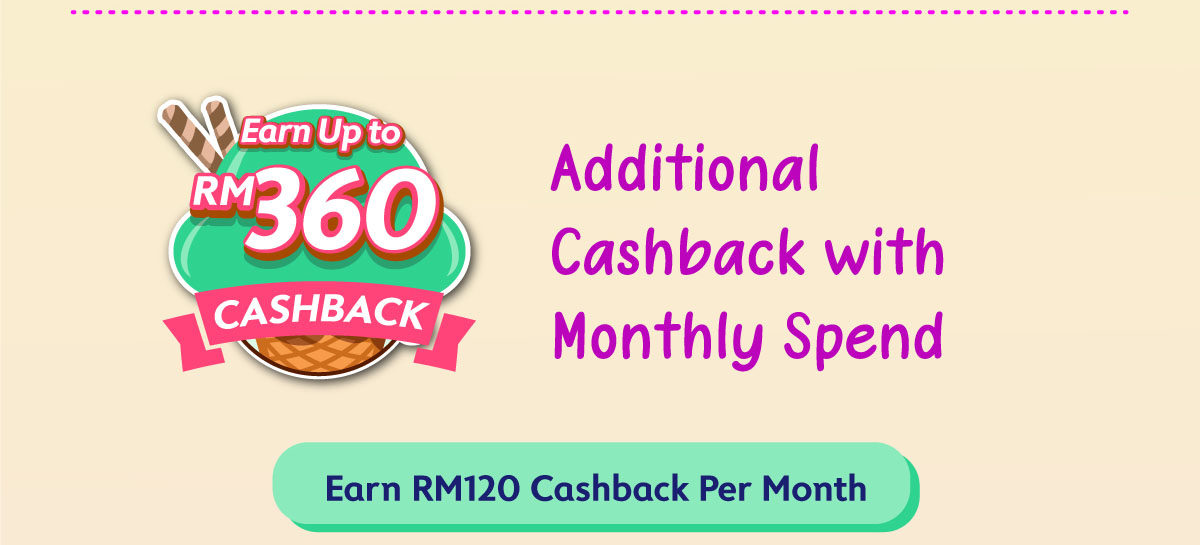 Bonus Cashback. Get RM120 Bonus Cashback.
