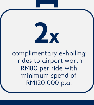 2x complimentary airport rides worth RM80 per ride