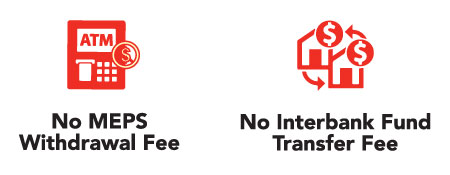 No MEPS Withdrawal Fee & No Interbank Fund Transfer Fee