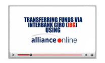 Interbank GIRO (IBG) funds transfer via allianceonline