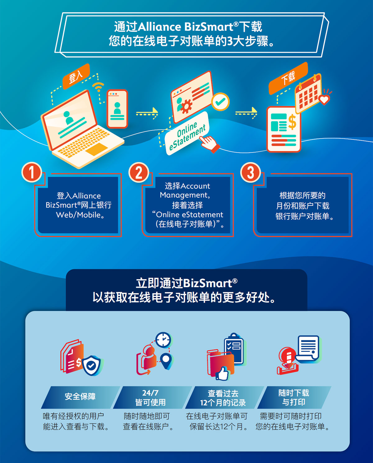 3 Steps to Download Your Online eStatement via Alliance BizSmart