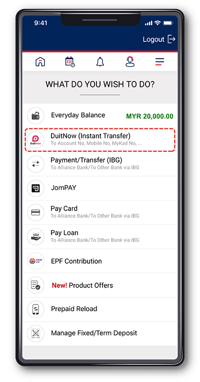 Send eDuit Raya - Step 1