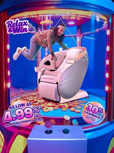 Apply for Personal Loan/Financing and stand a chance to win OSIM massage chairs and exciting cashback rewards