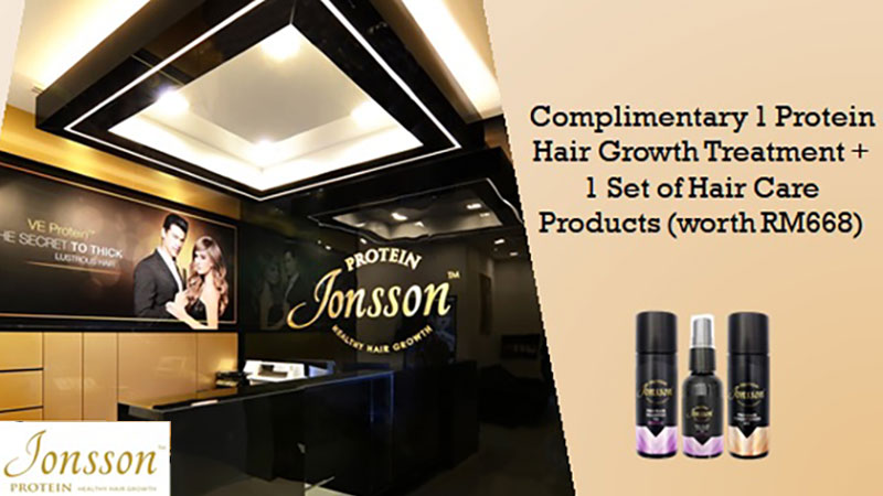 Complimentary Protein Hair Growth treatment & a set of Hair Care products at Jonsson Protein