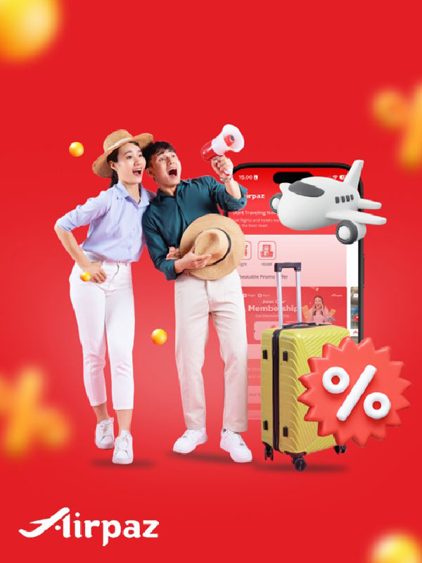 Enjoy 2% OFF* with a minimum spend of RM500 on flight and hotel bookings at Airpaz