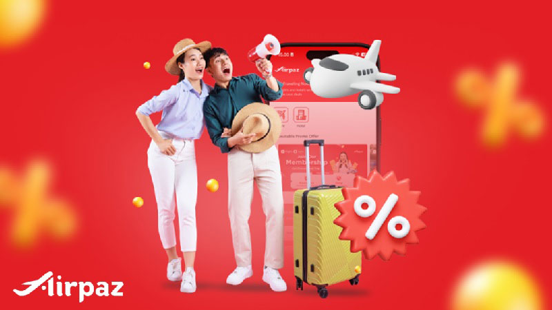Enjoy 2% OFF* with a minimum spend of RM500 on flight and hotel bookings at Airpaz