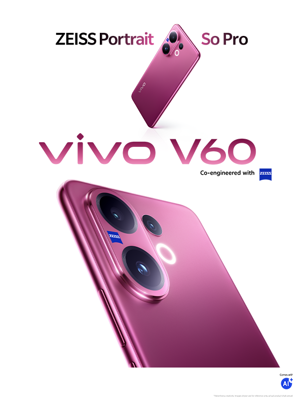 Up to RM200* rebate on the vivo V60 with 0% instalment plans
