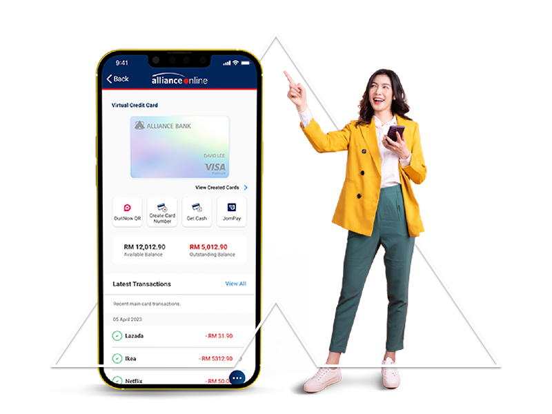 Visa Virtual Credit Card (allianceonline mobile app)